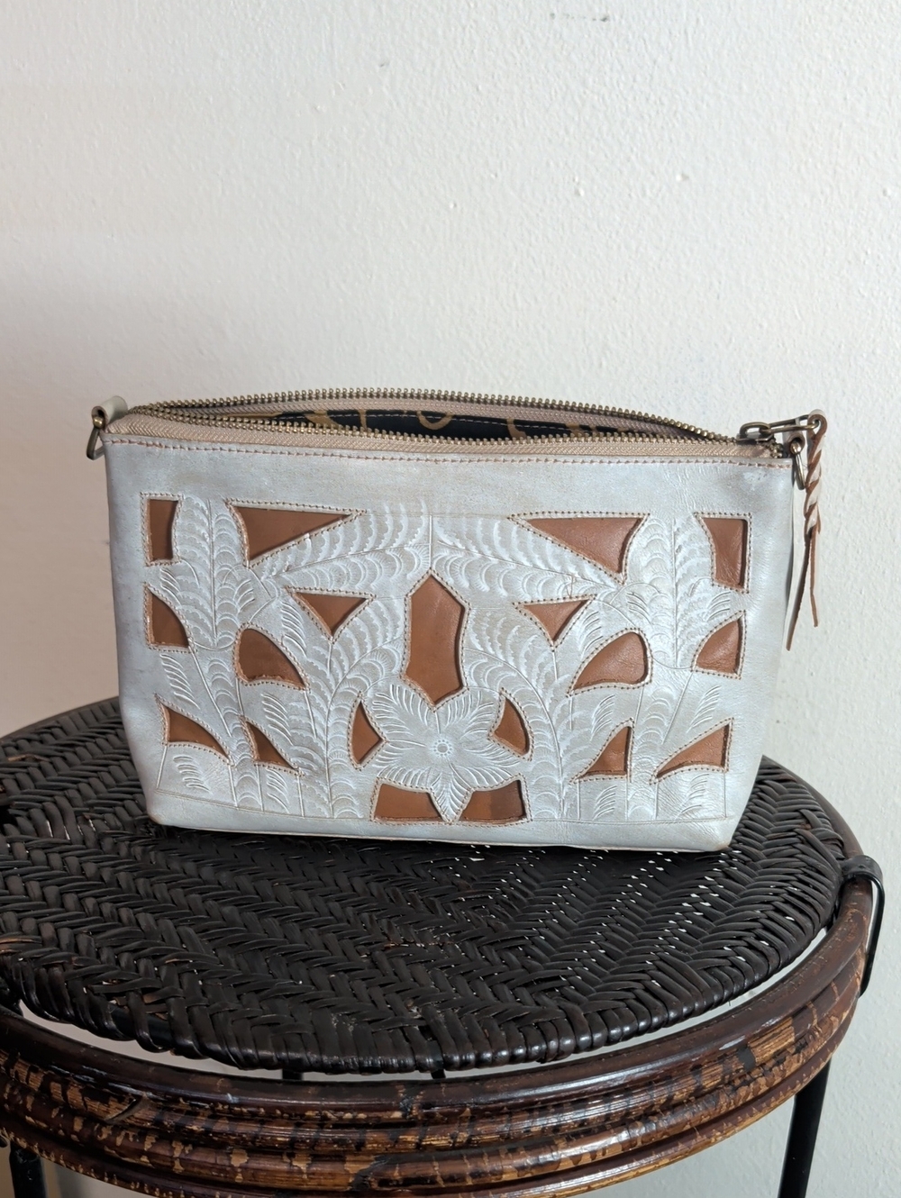Leaders In Leather Pouch With Broken Zipper